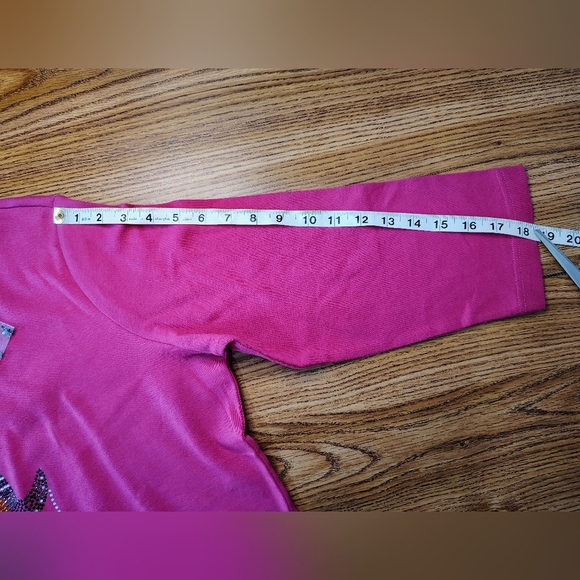 Quacker Factory women's casual blouse, 100% cotton, size L, pink, rhinestone. - Picture 9 of 11